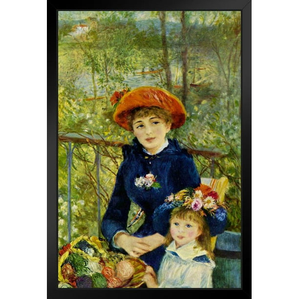 Renoir Two Sisters On Terrace Painting Canvas Art Print Poster